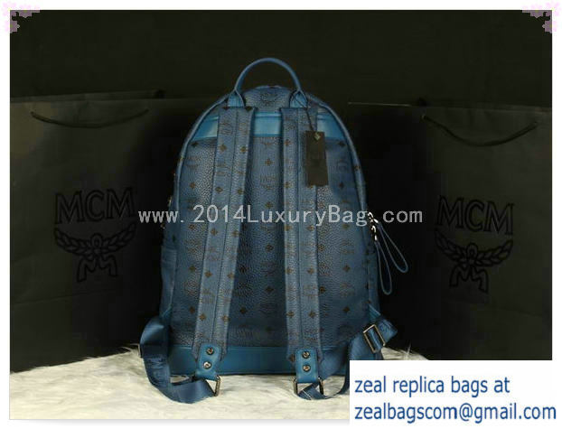 High Quality Replica MCM Stark Backpack Jumbo in Calf Leather 8100 RoyalBlue - Click Image to Close